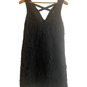 Let Her Be Black lbd lace overlay Sleeveless dress medium 
Little black dress